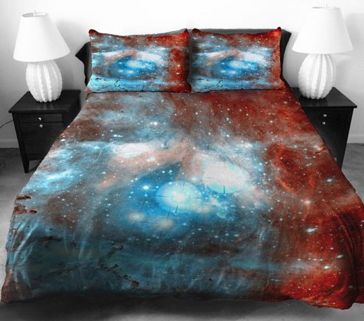 The talented bedding designer Jail Betray has created an elegant series of galaxy duvet covers that’ll make you feel like you are sleeping among the stars.