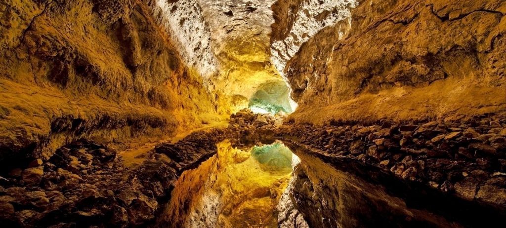 Cueva de los Verdes is lava tube and popular tourist attraction in Haria municipality on the island of Lanzarote in the Canary Islands Spain. 