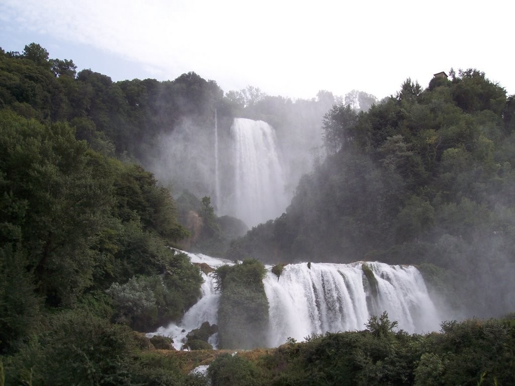 The gorgeous Marmore Fall is tallest man-made waterfall in Italy. It is created by the ancient romans, can be found 7.7 kilometers from Terni.