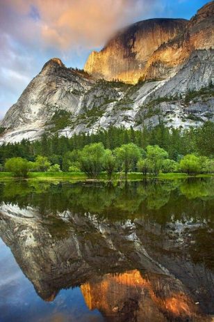 The majestic Yosemite Valley is a glacial valley in Yosemite National Park in the western Sierra Nevada Mountains of California.