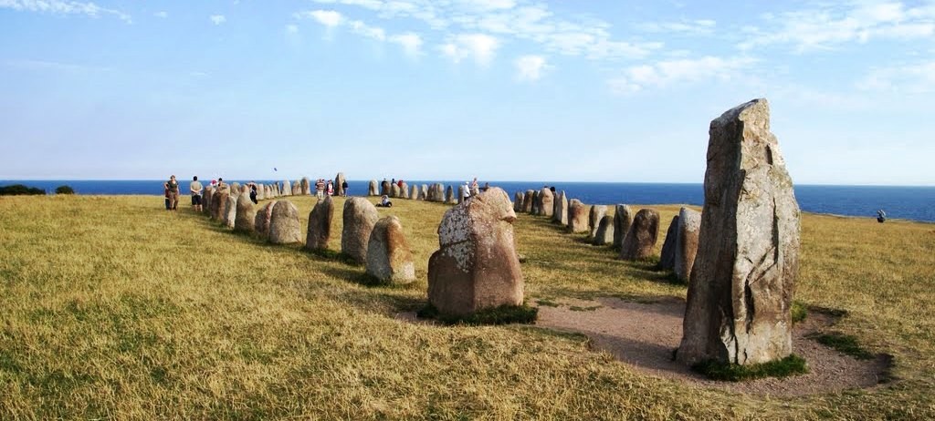 Ales Stenar (Ale's Stones), a beautiful ancient formation of standing stones erected in the shape of a boat.