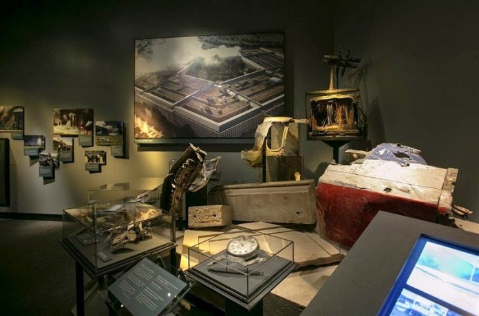 Artifacts on display from the attack at the Pentagon.