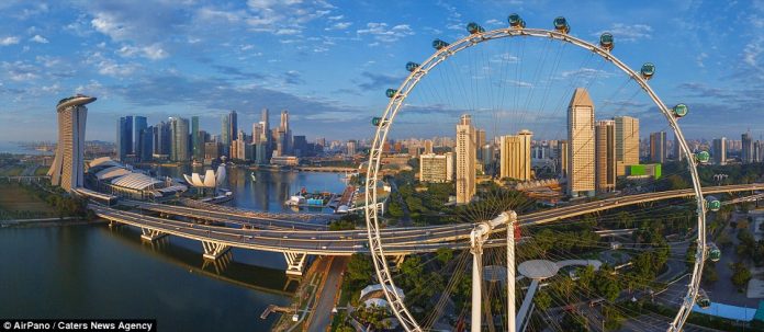 Pictured here is the Singapore Flyer - other city shots include New York, Paris and Barcelona
