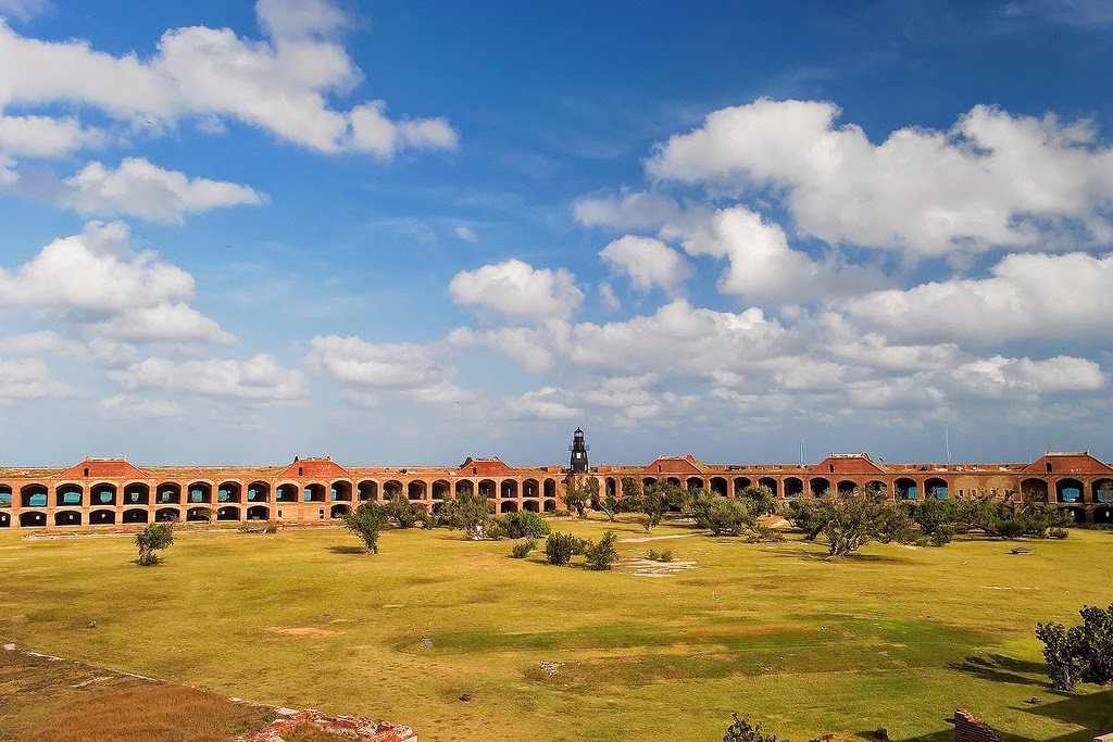 Fort Jefferson was built to protect one of the most strategic deep-water anchorages by fortifying this spacious harbor.
