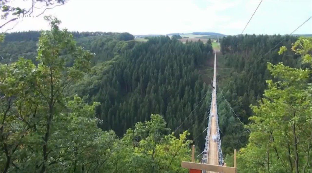 At nearly 1,200ft in length this is Germany’s longest rope suspension bridge, about 300 feet above a canyon floor. 