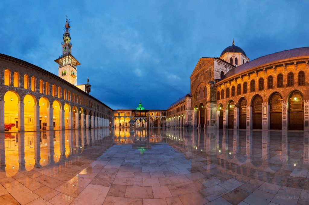 The Umayyad Mosque, (Great Mosque of Damascus) located in the old city of Damascus, is considered one of the largest and oldest mosques in the world.