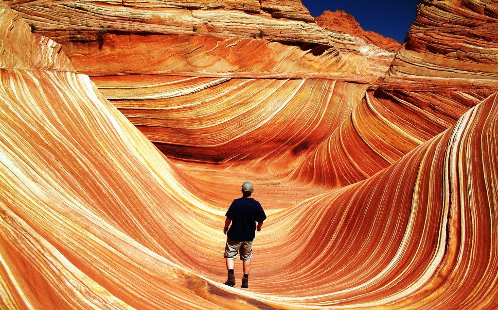 The Wave Arizona is a sandstone formation on the slopes of the Coyote Buttes in the Paria Canyon-Vermilion Cliffs Wilderness