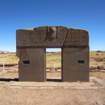 The Gate of Sun is a megalithic solid stone arch located near Lake Titicaca near La Paz, Bolivia.