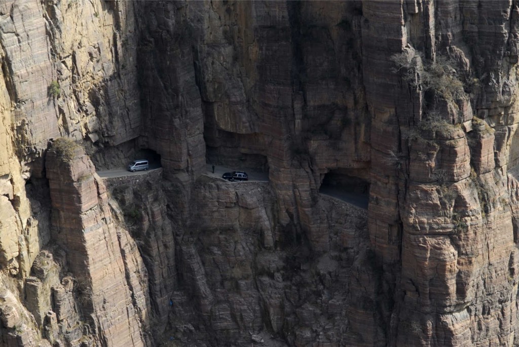 , the windows are frightening to look down where strange rocks hanging above from sheer cliff. 