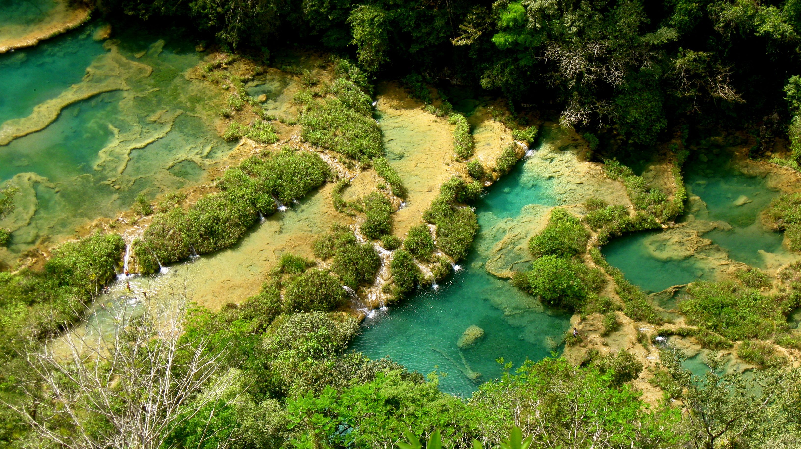 Semuc Champey is a natural wonder tucked away in the mountains of an isolated jungle in Guatemala