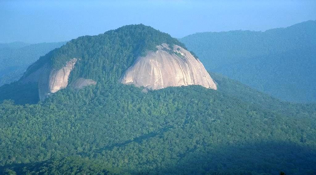 Looking Glass Rock as seen from the Blue Ridge Parkway in early summer.