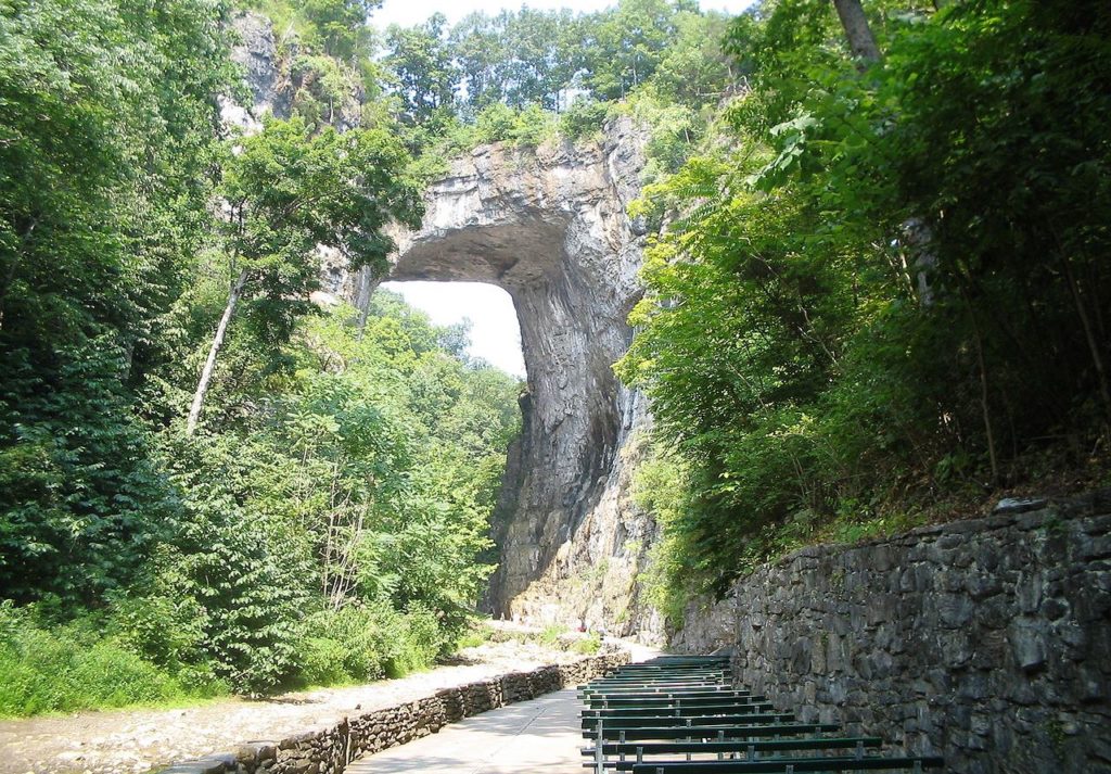 The arch was created when an ancient cavern collapsed leaving only the largest natural land bridge on the North American continent. 