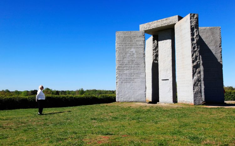 One activist demanded that the Guidestones "be smashed into a million pieces, and then the rubble used for a construction project", claiming that the Guidestones are of "a deep Satanic origin", and that R. C. Christian belongs to "a Luciferian secret society" associated to the "New World Order". 