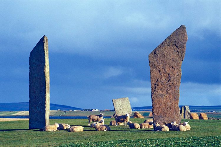 The Standing Stones of Stenness form part of the Heart of Neolithic Orkney World Heritage site in December 1999. 