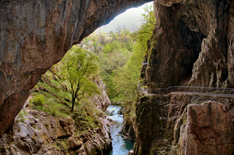 Looking back to the entrance of the new tour into Skocjan Caves.