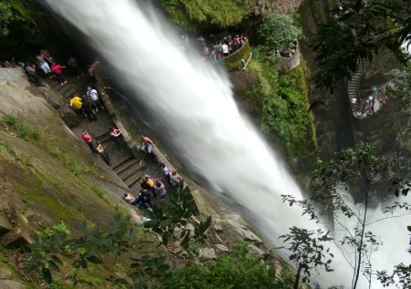 Pailon Del Diablo waterfall is a stunning point in Ecuador. This is also called the real beauty of the mountain's crystal clear rivers and eye-catching waterfalls