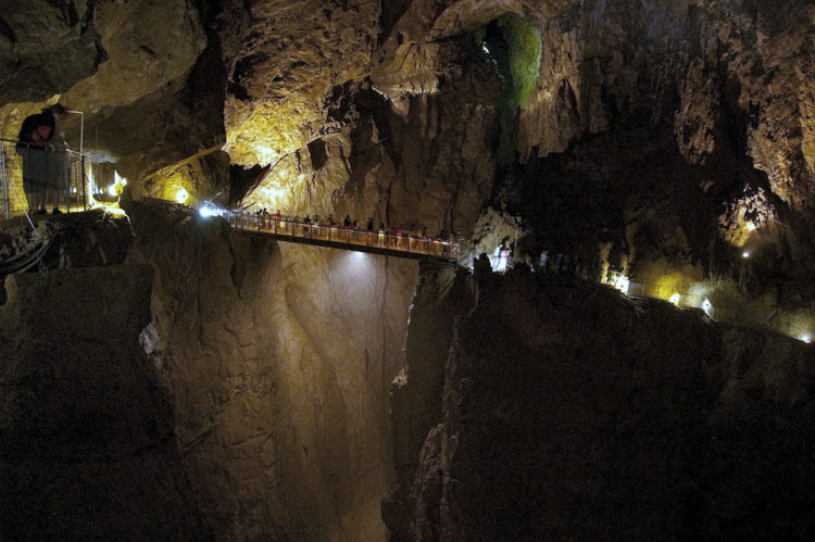 You will never see such a huge cavern in the rest of Europe, let alone walk across it on a bridge