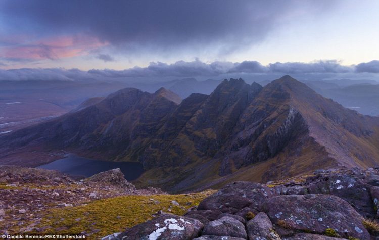 Camping out, he was able to be stationed for sunrise or sunset on the peaks of places like Sgurr Fiona and the impressive ridge of An Teallach