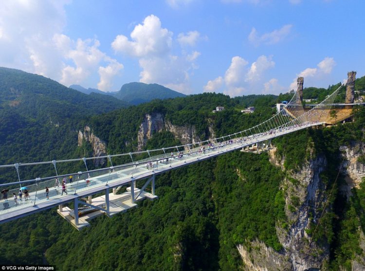 Tourists can walk across the bridge, designed by Israeli architect Haim Dotan, and the more adventurous will be able to bungee jump or ride a zip line