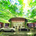 Well-to-do guests will pull up in luxury cars and park under a screen which can display images of vegetation or marine life
