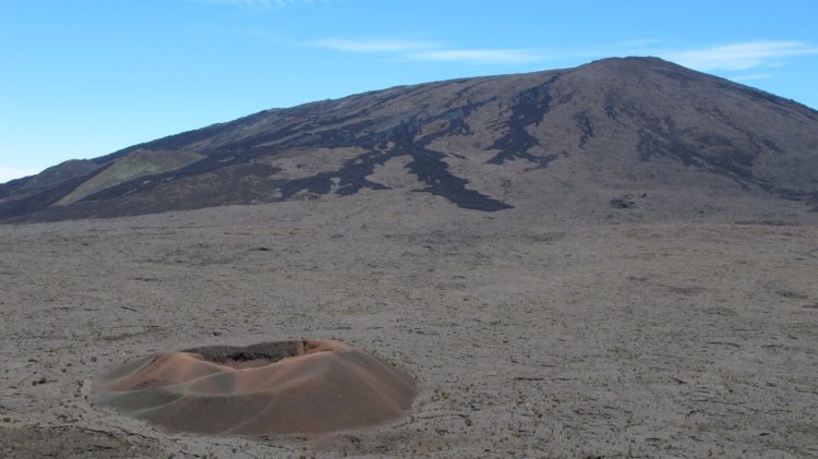 The Formica Leo, a relatively small volcanic crater on the French Indian Ocean island of Réunion surrounded by empty land