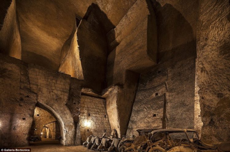 Impounded retro motorbikes languish 100 feet below ground in the 16th century aqueducts