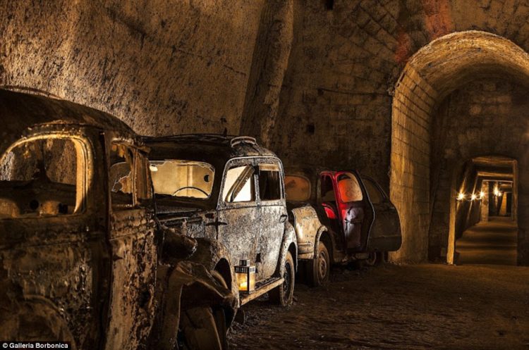 Visitors crawling through the tunnels nowadays will be sure to encounter the dusty relics of vintage cars and retro motorcycles abandoned underground