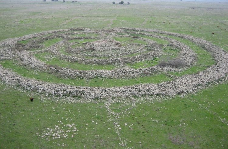 However, it looks extremely impressive from the air, and barely visible from the ground. The megalith monument walls are just 6 feet high; though the central mound is higher. 