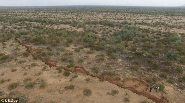 The fissures pose a risk to live stock and people driving in off-road vehicles