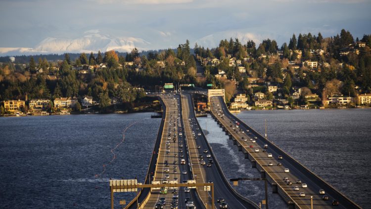 The Lacey V. Murrow Memorial Bridge, the 2nd longest bridge in the world, lies across the same lake just a few miles to the south, and is 2,020 meters long.