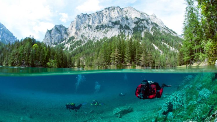 . Though, the lake temperature is rather cold at 4 to 8 °C, yet it’s an admired place among divers who can feel the essence of green meadows in the edge zone of the lake chiefly in June when the water is at its highest.