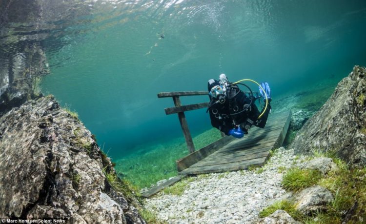 An underwater bridge, which usually only cover a small stream