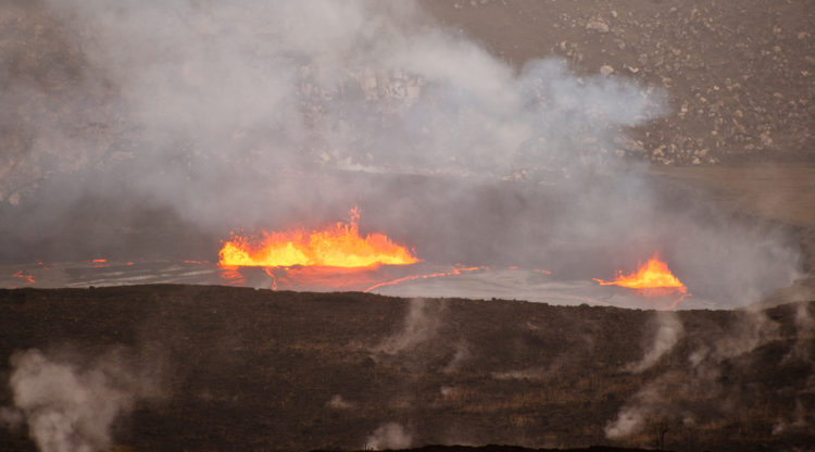 Halema‘uma‘u lava lake on March 6, 2017