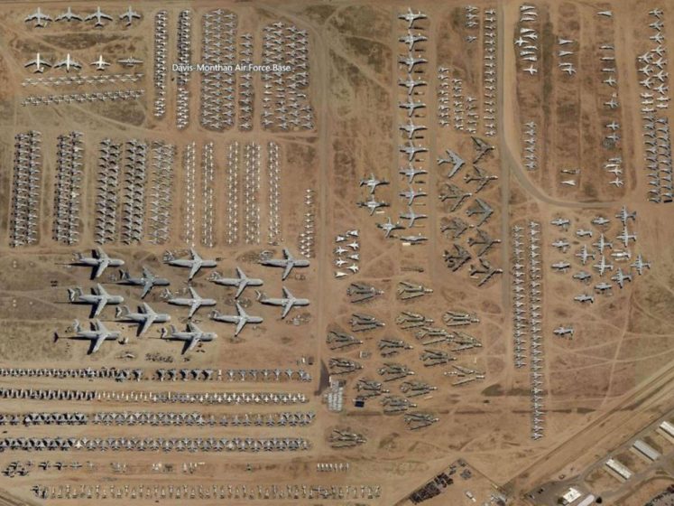 The Boneyard' at the Davis-Monthan Air Force Base in Arizona houses 4,400 planes
