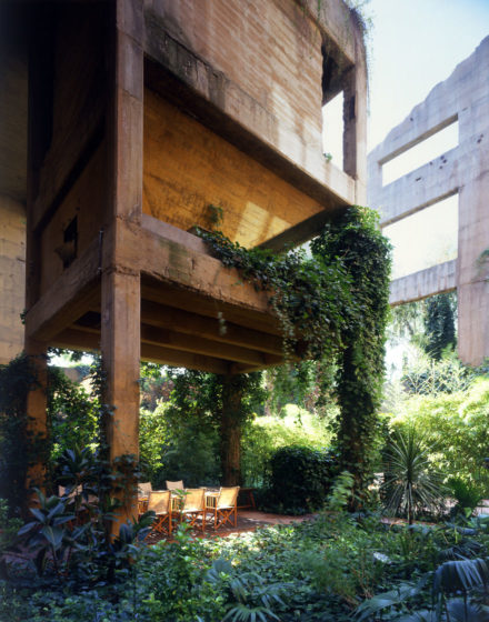 The exterior was laced with vegetation, and now overflows with lush greenery