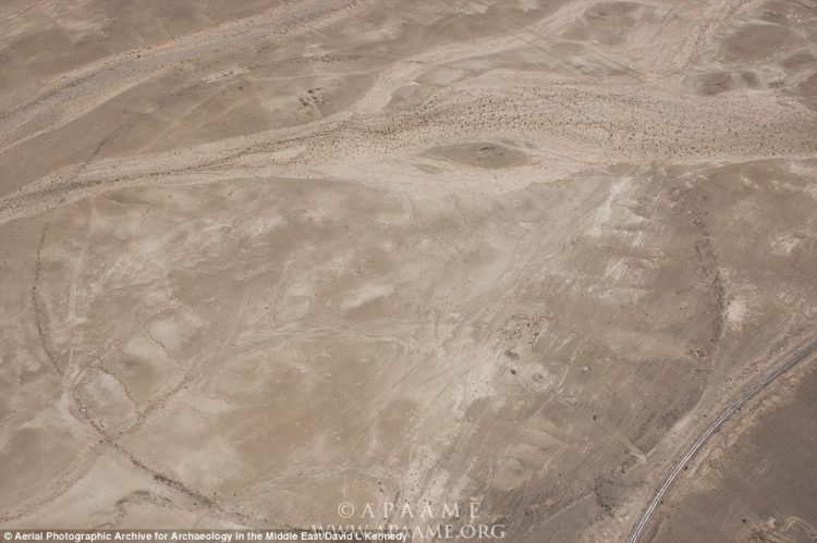 The site of J4 (pictured) lies 820ft (250 metres) east of the Desert Highway. It is described as having a wall 8 inches (20cm) high with five different features and seven breaks in the perimeter.