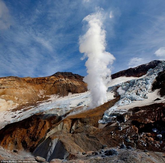 he power of nature Steam spews from the the Mutnovsky Volcano