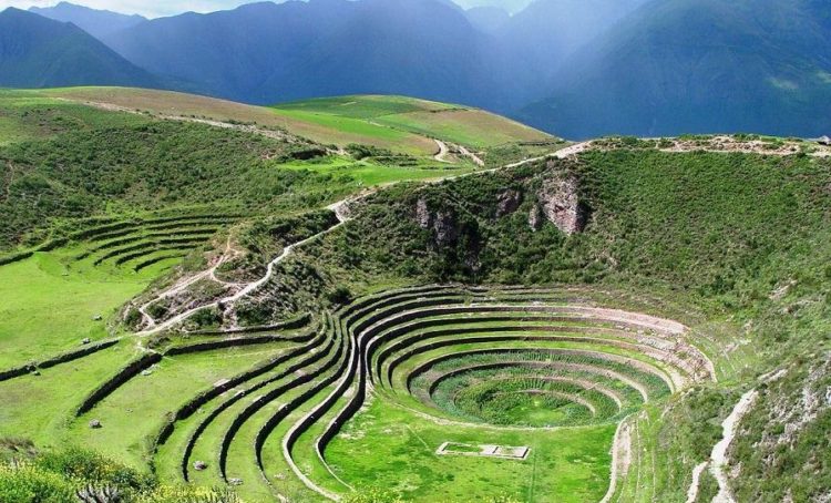 Agricultural terraces, called andenes, were built up hillsides flanking the valley floor and are today the most visible and widespread signs of the Inca civilization in the Sacred Valley. 