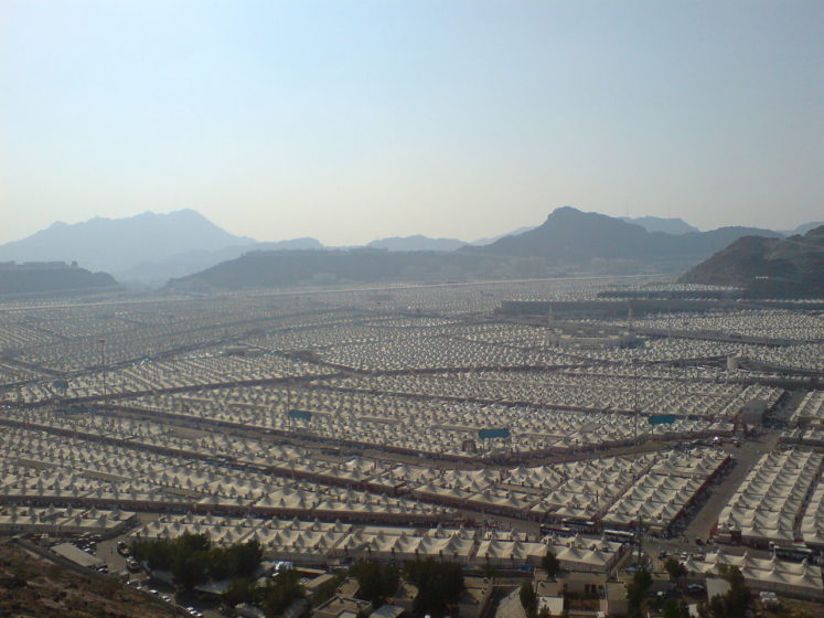 Mina is a small city, also known as “Tent City” is a neighborhood of Makkah in western Saudi Arabia. 