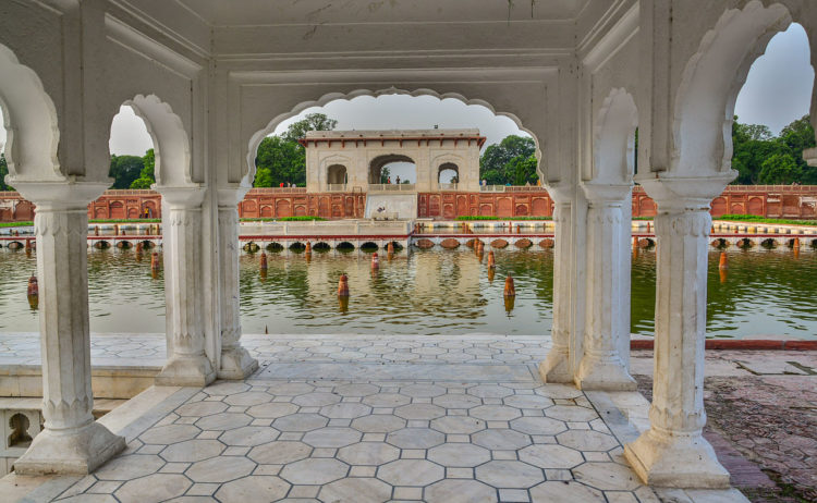 The Mughal garden is symbolized by enclosing walls, a four-sided layout of paths and features, and huge amplitude of flowing water.