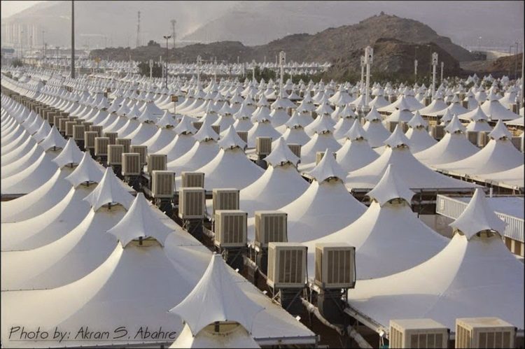 More then 120,000 air conditioned tents provide temporary shelter to over 3 million pilgrims during Hajj days. 