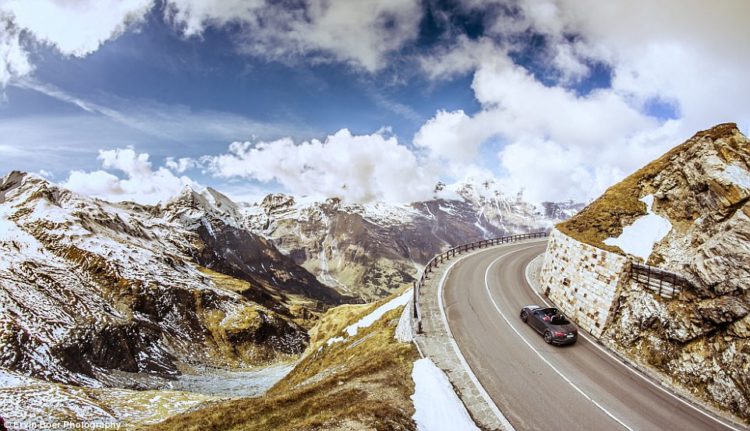 Pictured is Grossglockner Alpine Road in Austria, one of the highest roads on his trip