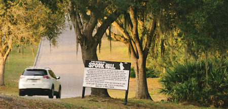 Spook Hill received national media attention when an article about it appeared on the front page of the Wall Street Journal on October 25, 1990