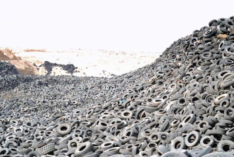 Even though the European landfill directive means that this type of 'waste disposal would be illegal in Europe - since 2006 EU rules have banned the disposal of tyres in landfill sites