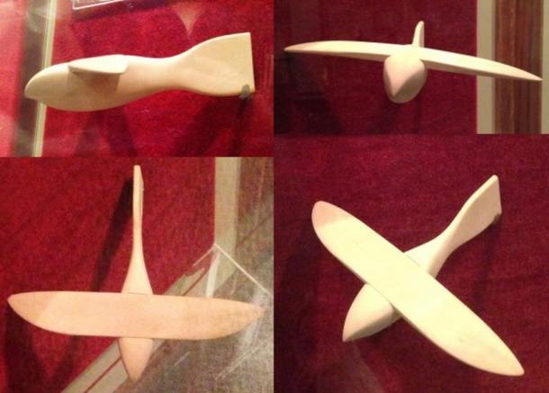 Four views of the Saqqara bird model in the National Air and Space Museum. ( Thomas Van Hare )