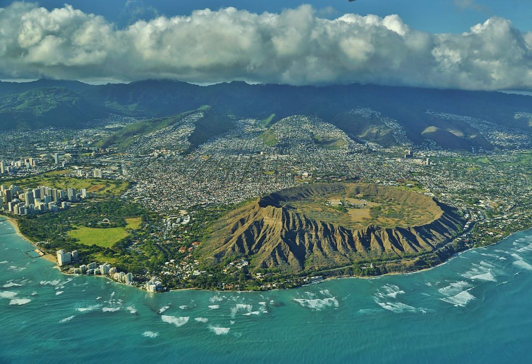 Diamond Head A Volcanic Crater In Hawaii