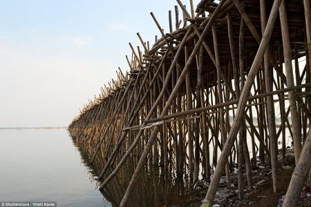 The bridge is also providing facility to pedestrians. So, for to crossing the bridge locals charged 100 riel, which is only a few cents or one penny in sterling.