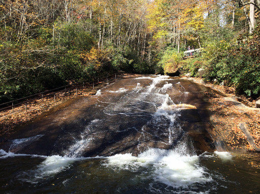 The Sliding Glass Rock has long been used as a natural water slide for adventurous lovers.