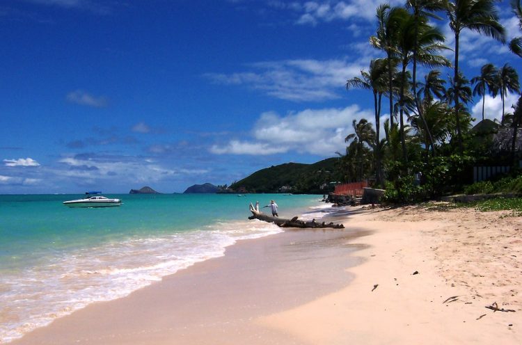 The half mile strip of Lanikai Beach is located in Lanikai, in the town of Kailua on the windward coast of Oahu, Hawaii.