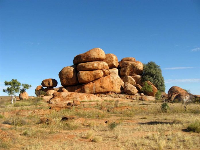 Devil’s Marbles are recognized by the local Warumungu Aboriginals. It is located almost 100 KM south of Tennant Creek in the Northern Territory, Australia.